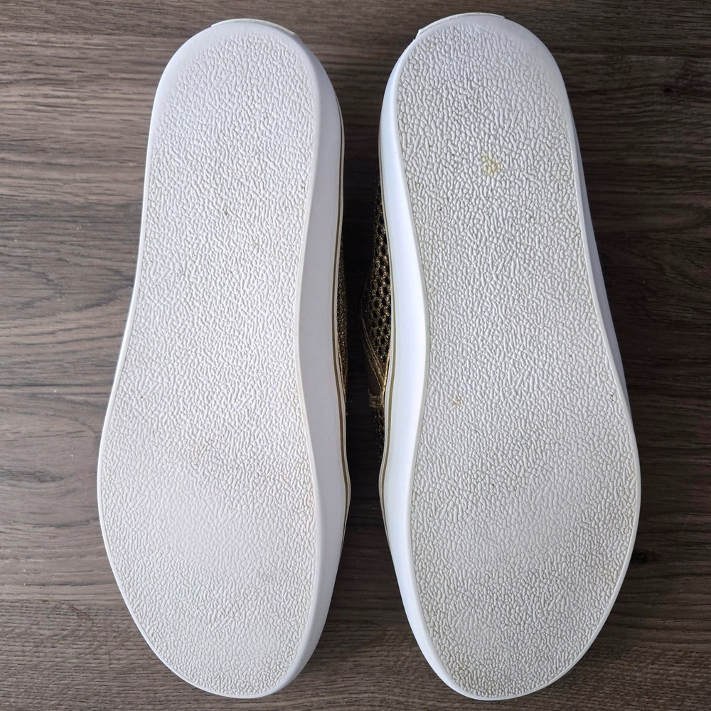 Kate Spade Sallie Gold Glitter Mesh Slip‎ On Sneakers Metallic Leather Size 10 - Picture 11 of 11
